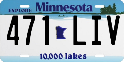 MN license plate 471LIV