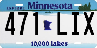 MN license plate 471LIX