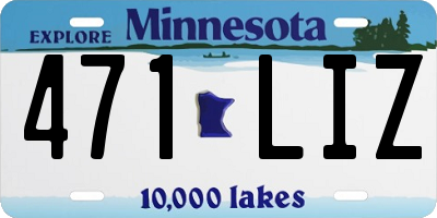 MN license plate 471LIZ