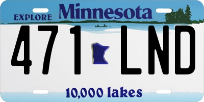 MN license plate 471LND