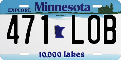 MN license plate 471LOB