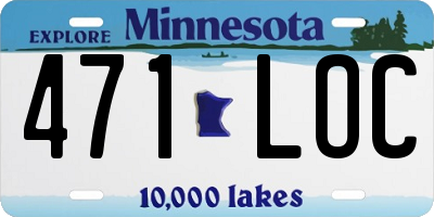 MN license plate 471LOC