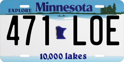 MN license plate 471LOE