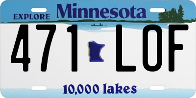 MN license plate 471LOF