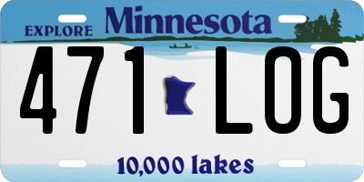 MN license plate 471LOG