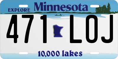 MN license plate 471LOJ