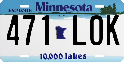 MN license plate 471LOK