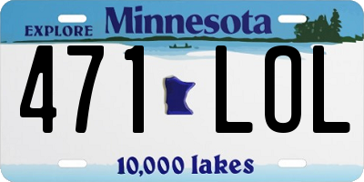 MN license plate 471LOL