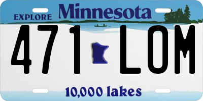 MN license plate 471LOM