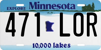 MN license plate 471LOR