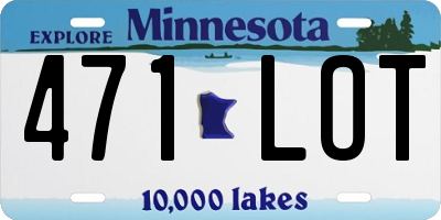 MN license plate 471LOT