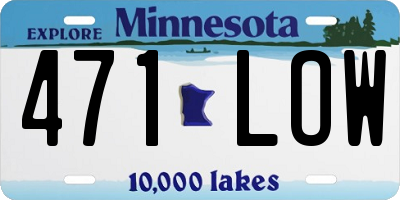 MN license plate 471LOW