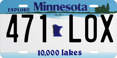 MN license plate 471LOX