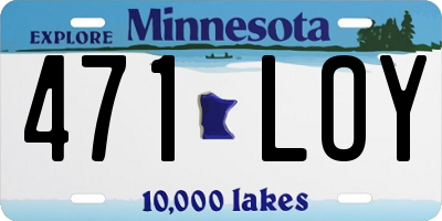 MN license plate 471LOY