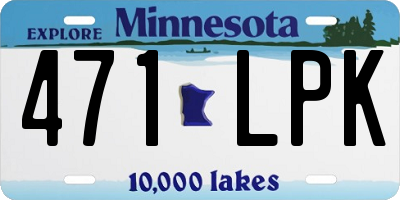 MN license plate 471LPK
