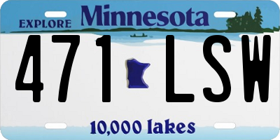 MN license plate 471LSW