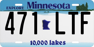 MN license plate 471LTF