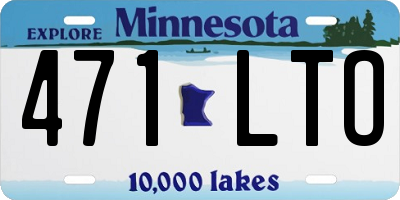 MN license plate 471LTO