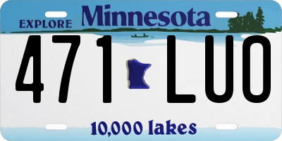 MN license plate 471LUO