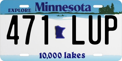 MN license plate 471LUP