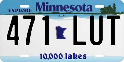 MN license plate 471LUT
