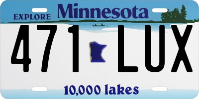 MN license plate 471LUX