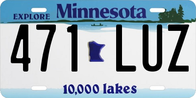 MN license plate 471LUZ