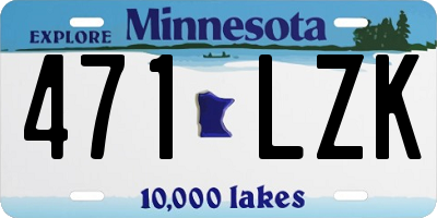 MN license plate 471LZK