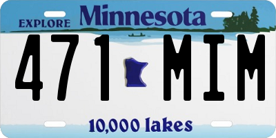 MN license plate 471MIM