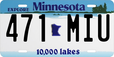 MN license plate 471MIU