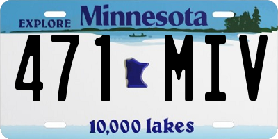 MN license plate 471MIV