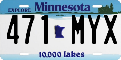 MN license plate 471MYX