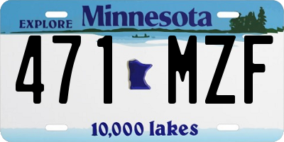 MN license plate 471MZF