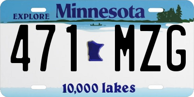 MN license plate 471MZG