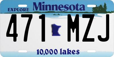 MN license plate 471MZJ