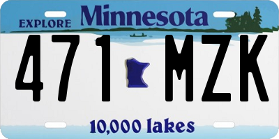 MN license plate 471MZK