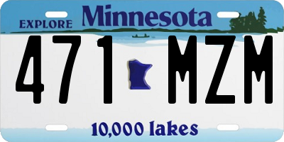 MN license plate 471MZM