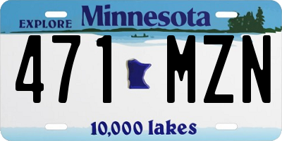 MN license plate 471MZN