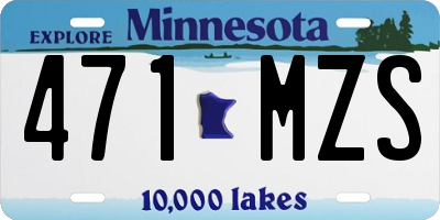 MN license plate 471MZS