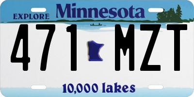 MN license plate 471MZT
