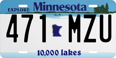 MN license plate 471MZU