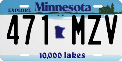 MN license plate 471MZV