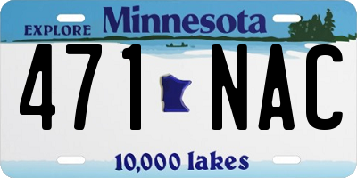 MN license plate 471NAC