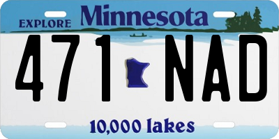 MN license plate 471NAD