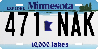 MN license plate 471NAK