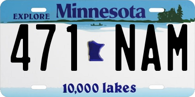 MN license plate 471NAM