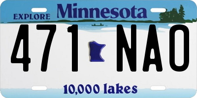 MN license plate 471NAO