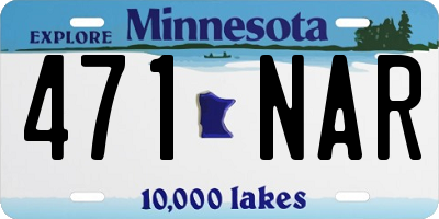 MN license plate 471NAR