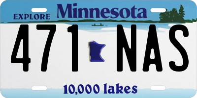 MN license plate 471NAS