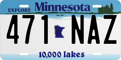 MN license plate 471NAZ